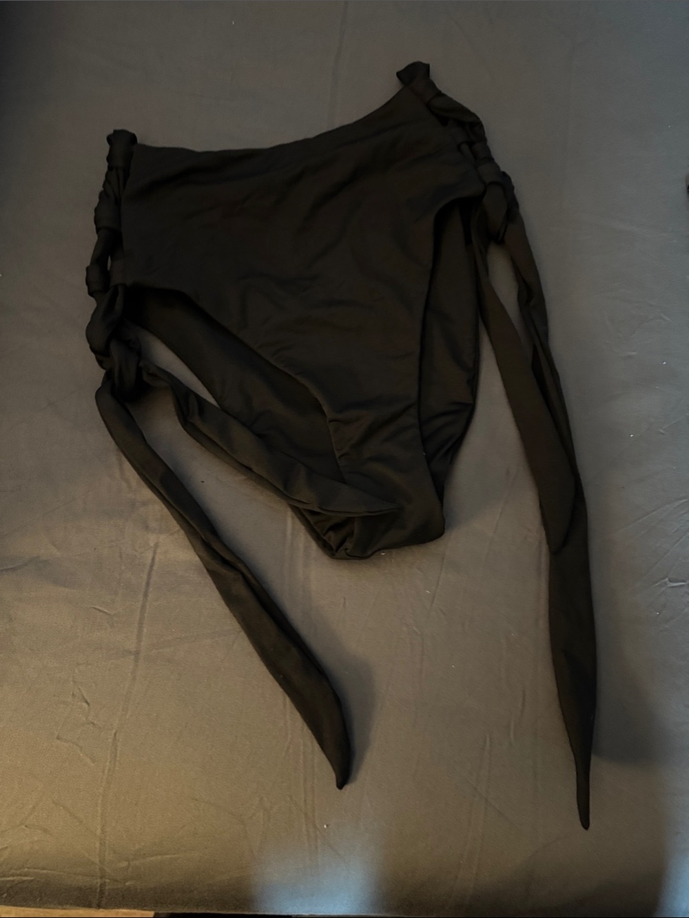 Victoria’s Secret Black High-Waist Brazilian Bikini Bottom with Side Ties M